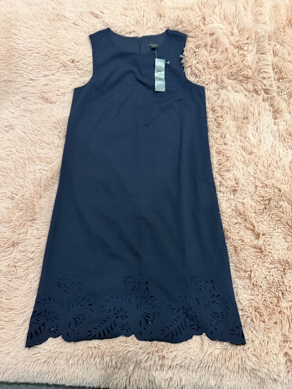 Ann Taylor Navy Petite Shift Dress with Crew Neck